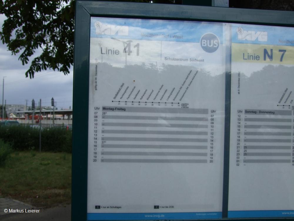 INVG Aushangsfahrplan: Linie 41 | Nordbahnhof/West